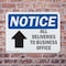 Signmission All Deliveries To Business Office, 14 in W x Rectangle, Plastic OS-2PACK-NS-P-1014-L-10093 - alternate 3